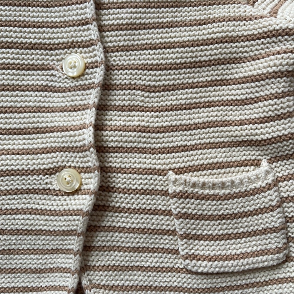 SOLD ~ GAP Cream and Tan Striped Kids Hoodie - Picture 3 of 3